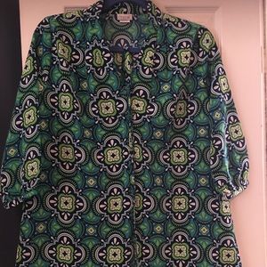 NWOT All For Color Tunic Blouse Size Small w/belt